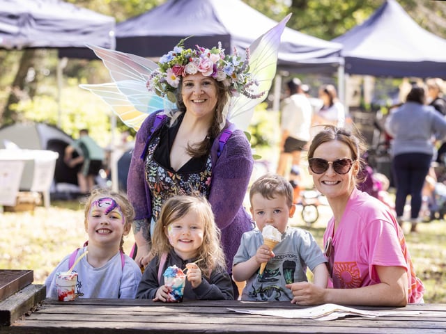 Enjoying an ice-cream at the 2026 Bluebell Festival in Portglenone