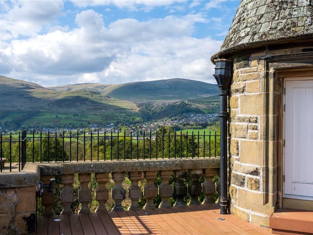 The castle has views over the rolling Ochil Hills.