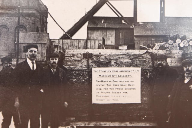 Miners at Markham colliery in 1908.