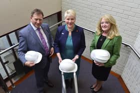 Barry Neilson, chief executive of the CITB, Caroline Gumble chief executive officer of the CIOB and Geraldine McGahey, chief commissioner of the Equality Commission