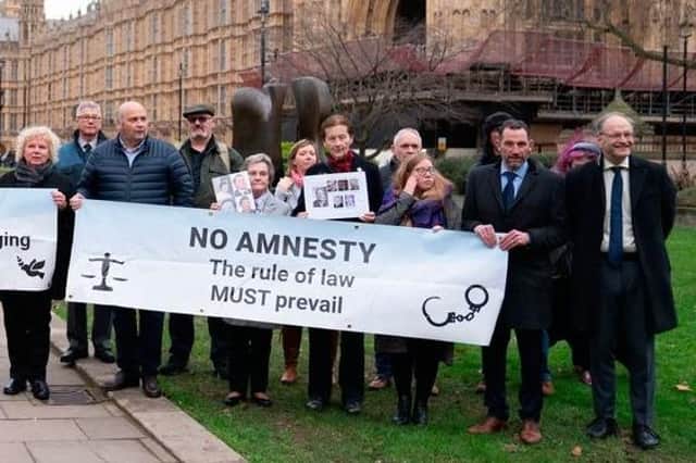 SEFF's Westminster protest against the Legacy Bill in January 2023. Photo: Stefan Rosseau/PA Wire