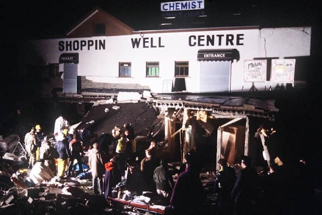The rescue effort after the 1982 INLA bomb attack at Ballykelly, which claimed 17 lives and injured up to 70 other people.