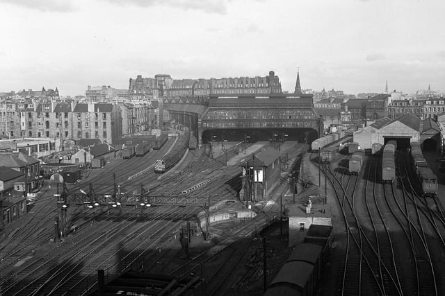 A view of Princes Street Station in 1962 when is was announced the station would close on Sundays.