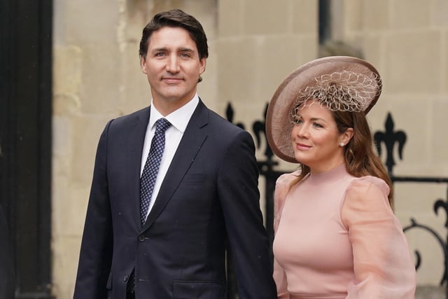 Sophie Trudeau wore a pale coffee-coloured hat
