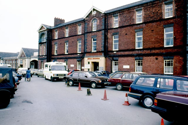 Retro picture - Old Chesterfield Royal hospital.
