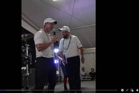Screen shot of Rory McIlroy and Shane Lowry celebrating