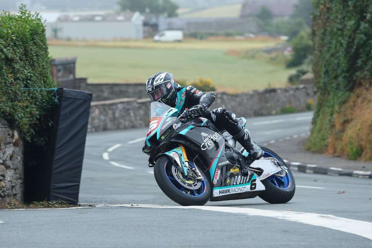 Practice for the Southern 100 commenced in wet conditions on Monday evening at Billown