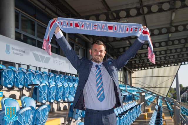 Jim Ervin following his summer return to Ballymena United as manager. (Photo by Ballymena United FC)