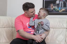 Daithi MacGabhann with his dad Mairtin MacGabhann at their home in Belfast. Daithi is on the organ transplant waiting list and his family have campaigned for the new legislation.