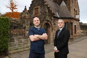 Gate Lodge Dental Practice owner and principal dentist Conor O’Hare pictured with Ulster Bank business development manager Paul Reid