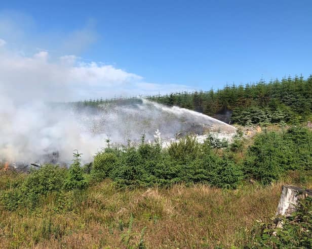 Northern Ireland Fire and Rescue Service firefighters tackling the blaze at Glenariff