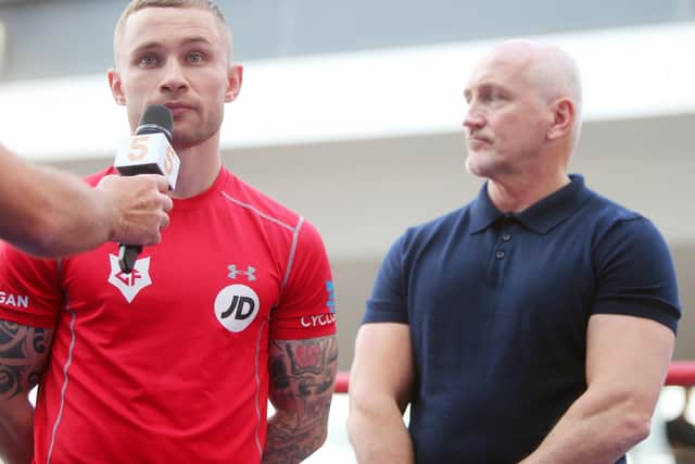 Carl Frampton (left) pictured with former manager Barry McGuigan