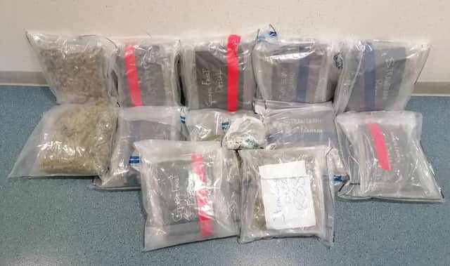 Some of £225,000 worth of controlled drugs that was seized by police as part of an investigation into drugs criminality linked to the UDA in Ballymena. A man has been arrested
