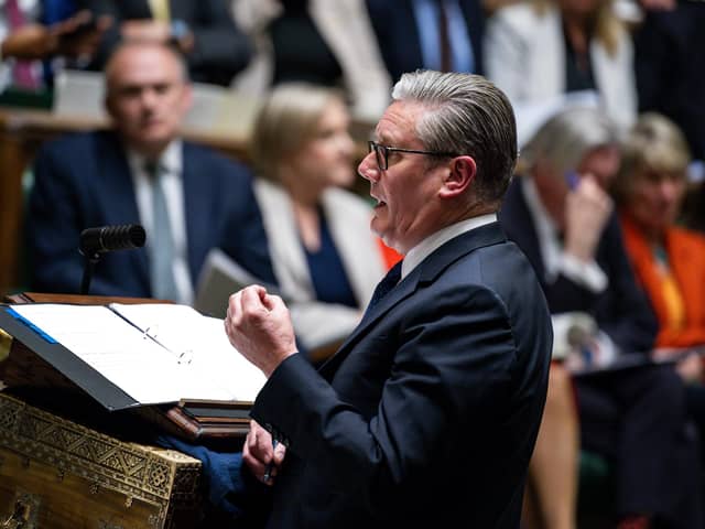 House of Commons Handout photo issued by the House of Commons of Prime Minister Sir Keir Starmer giving a statement in the House of Commons, London, on security vetting. Picture date: Monday April 20, 2026. PA Photo.
