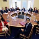 Prime Minister Rishi Sunak and Northern Ireland Secretary Chris Heaton-Harris meeting First Minister Michelle O'Neill, Deputy First Minister Emma Little-Pengelly, and members of the newly-formed Stormont Executive at Stormont Castle in February 2024. ​The Executive has appointed 13 new Special Advisers at an average salary of almost £70,000 each. Photo: Kelvin Boyes/Press Eye/PA Wire