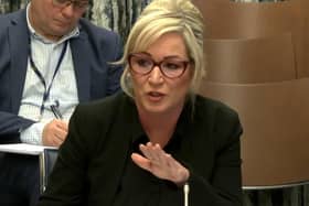 First Minister Michelle O'Neill faced down the chair of a shambolic Stormont committee this week, and refused to answer questions. Photo:Northern Ireland Assembly/PA Wire