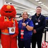 (L-R) Kerry Whitehouse, Elmo, Donna McCotter and Dominic McIlroy, CSR Belfast Unit Commander.