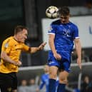 Dungannon Swifts striker Ethan Devine netted twice for his side in the first-half. PIC: INPHO/Stephen Hamilton