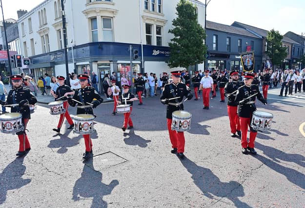 Shankhill Star Flute Band pictured in Holywood for the Royal Black 'Last Saturday' parade