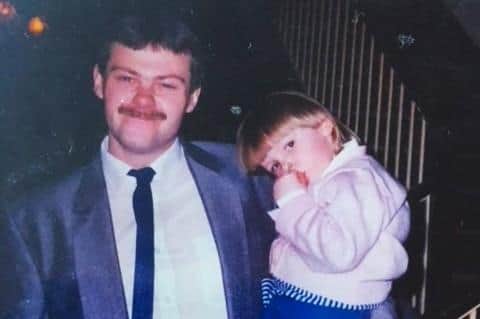 Edward 'Ned' Gibson with daughter Marlene in 1987; the following year, he was dead
