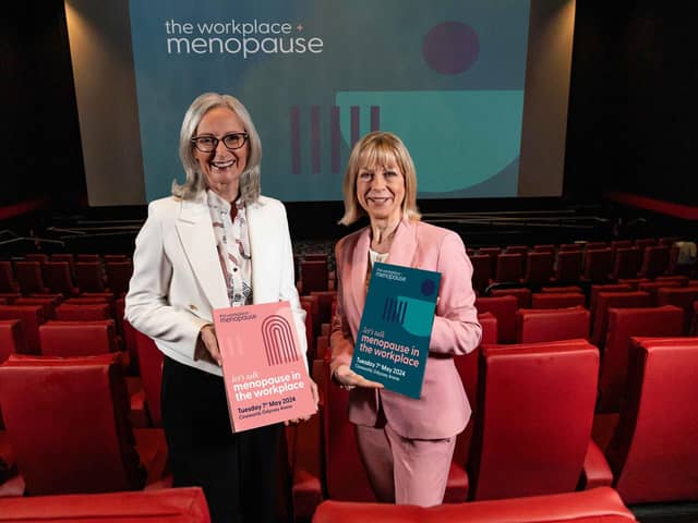 A new event 'Let's Talk Menopause in the Workplace' aimed at empowering leaders to foster inclusive and supportive workplaces for individuals navigating the menopause will take place on  May 7, 2024. Hosted by BBC Northern Ireland’s Health Correspondent, Marie-Louise Connolly, the event will feature legendary businesswoman and health and wellbeing authority, Liz Earle MBE as headline speaker. Liz Earle will be joined by journalist and menopause campaigner Kate Muir and Menopause NI’s Siobhan Kearney. Pictured (L-R) is Siobhan Kearney, Founder of Menopause NI and BBC NI Health Correspondent, Marie-Louise Connolly.