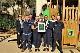 Roe Valley Resort in Limavady has been named Family-Friendly Hotel of the Year 2026 at the Georgina Campbell Irish Food & Hospitality Awards. Back row (L-R):  Liga Cielava, Housekeeping Manager; Michael McCrudden, Golf Operations Manager; Jack Olphert, Leaping Hound Supervisor; and Chloe Stripp, Pastry Chef. Front (L-R): Edward Higgins, Pool Plant Assistant; Emily Murray, Family Experience Manager; Amy Thompson, Hotel Manager; and Richard Clark, Housekeeper.