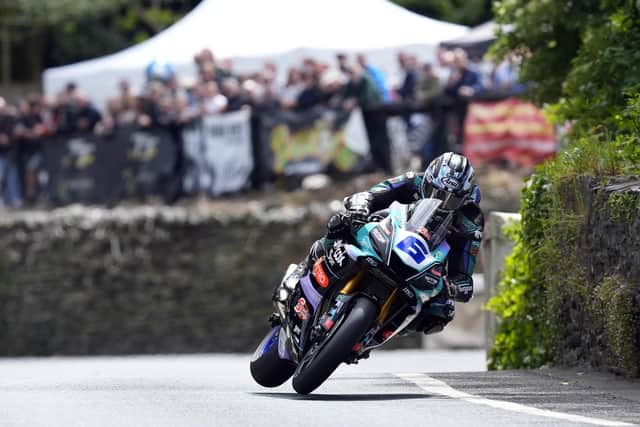 Michael Dunlop at Union Mills on his MD Racing Yamaha on his way to another Isle of Man TT victory in June