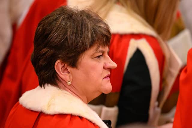 Arlene Foster, Baroness Foster of Aghadrumsee, waits to depart following the State Opening of Parliament in the House of Lords Chamber, on November 7, 2023 in London (Photo by Leon Neal/Getty Images)