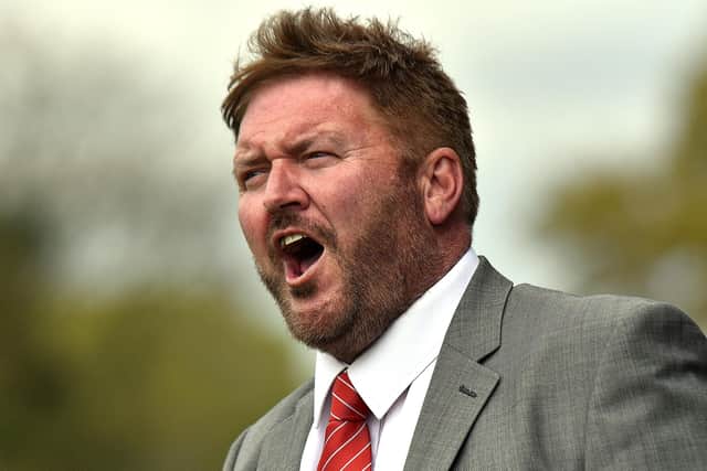 Niall Currie in 2017 as Portadown manager