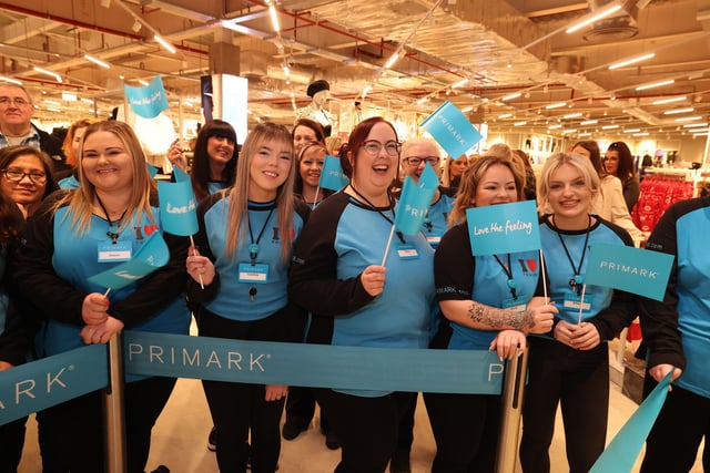 Primark colleagues welcome the first customers to the Craigavon store