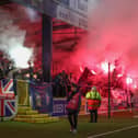 Scenes from the Linfield section of The Showgrounds on February 16 during the Sports Direct Premiership match against Coleraine. Events at the game led to IFA sanctions for Linfield and provoked a strong statement in response by club officials. (Photo by Desmond Loughery/Pacemaker Press)