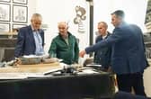 Developers Bangor Marine meet sculptor David Dudgeon in his workshop