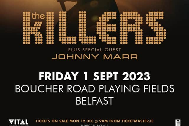 The Killers will play Belfast on September 1