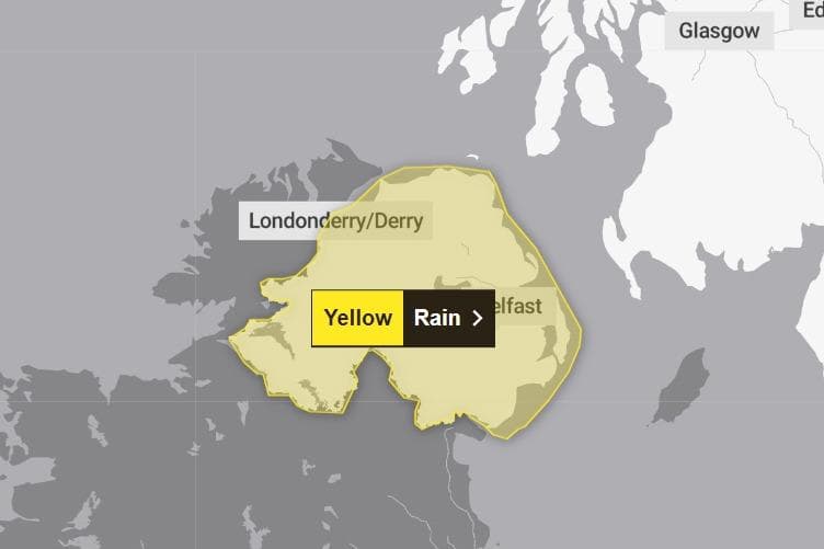 Weather Warning: Met Office issue yellow weather warning for rain at the weekend