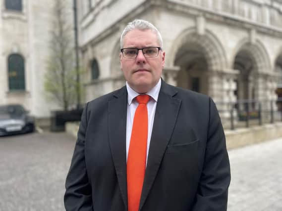 DUP interim leader Gavin Robinson says the MOD must provide practical support to those affected by a data leak. Photo: Jonathan McCambridge/PA Wire