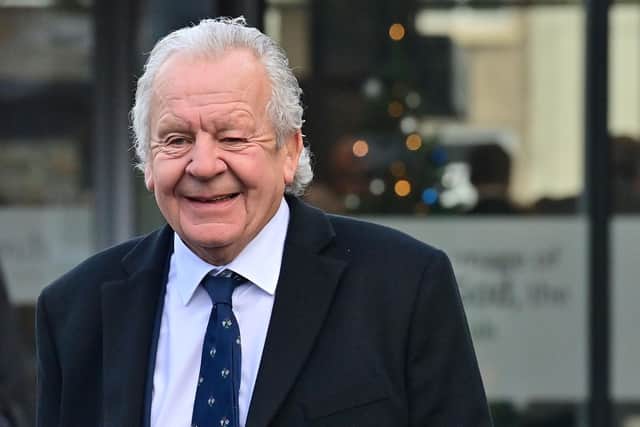 Former England rugby captain Bill Beaumont attending the funeral of Syd Millar in Ballymena. Photo: Colm Lenaghan/Pacemaker