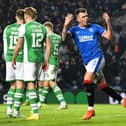 Rangers' Ryan Jack celebrates scoring his team's second goal against Hibernian at Ibrox on Thursday. (Photo by Mark Runnacles/Getty Images)
