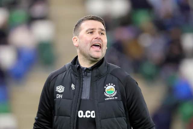 Linfield boss David Healy takes his side to the Coleraine Showgrounds this afternoon.