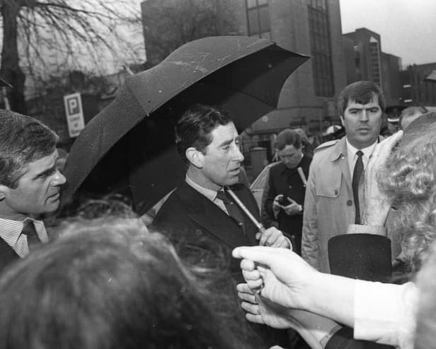 In March 1991 the then Prince of Wales, and of course now King Charles II, went on a walkabout in Belfast despite a security leak which had him the talk of the town. Picture: News Letter archives/Darryl Armitage