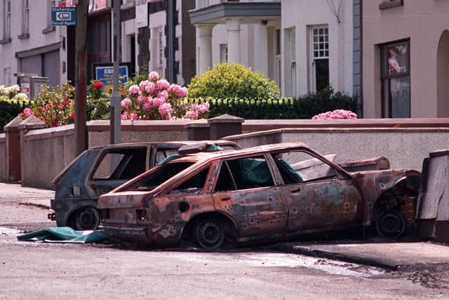 The scene of the lethal ambush on three IRA men in Coagh in 1991