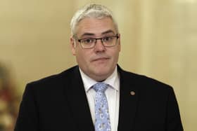 DUP leader Gavin Robinson MP said the DUP is commissioning an independent review of issues raised around the DUP's knowledge of disgraced Jeffrey Donaldson's wider conduct. Photo: Liam McBurney/PA Wire