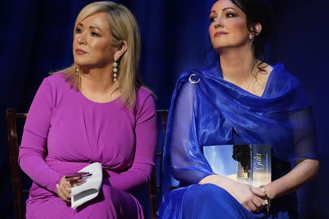 Northern Ireland First Minister Michelle O'Neill and Deputy First Minister Emma Little-Pengelly at the Ireland Funds 32nd National Gala in  Washington DC. Ms O’Neill issued a clarion call to US investors that NI is 'open for businesses, that government has been reinstated – it’s functional again'