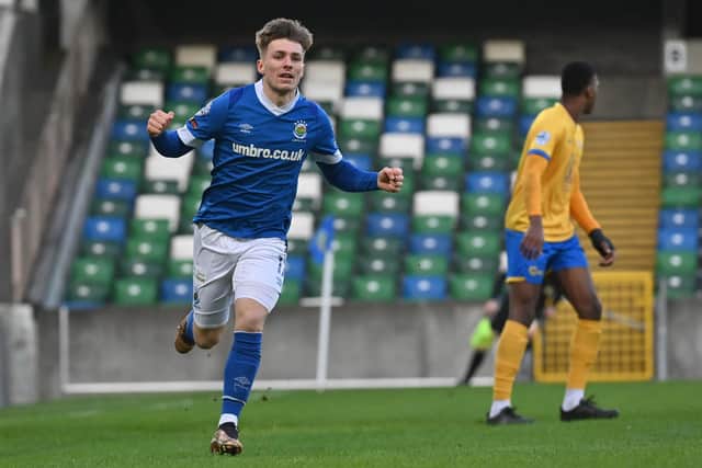 Linfield’s Christopher McKee was on target against Dungannon Swifts at Windsor Park.