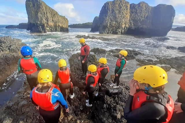 Enjoy A Giant Causeway Adventure  on Sunday May 21. Start your day with an adrenaline packed rock climbing and abseiling session on coastal cliff faces near the Giant's Causeway, followed by a good old dunking into the waves after lunch for the most exciting adventure activity on offer - ‘coasteering’