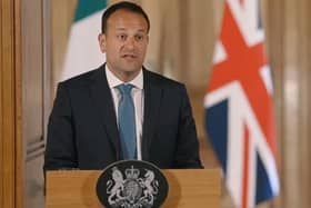 Leo Varadkar, pictured at a previous Downing Street press conference