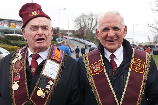 The Graham brothers from Ballinran Branch in County Down before the parade.