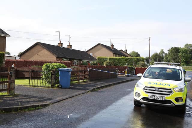 The scene at Fallahogy Terrace, outside Kilrea County Londonderry, where police have launched a murder investigation after the death of a 56-year-old man who was stabbed on Tuesday evening. Photo by Jonathan Porter / Press Eye.