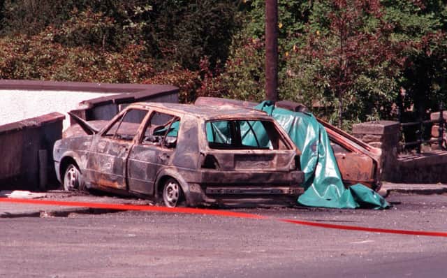 ​The aftermath of the attack on three IRA men in Coagh in June 1991