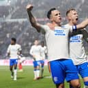 Rangers' Lawrence Shankland celebrates scoring his side's second goal of the game at Falkirk Stadium. (Photo by Andrew Milligan/PA Wire)