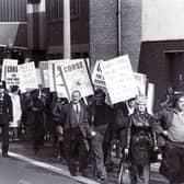 Hospital workers in a protest march in Sheffield in 1973. It was at the beginning of a long recession, after an oil crisis and a failed budget the year before